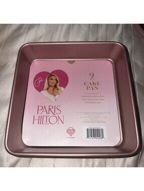 PARIS HILTON ,steel Rose Gold  Cake pan Nonstick Surface NEW 9  x 9 in